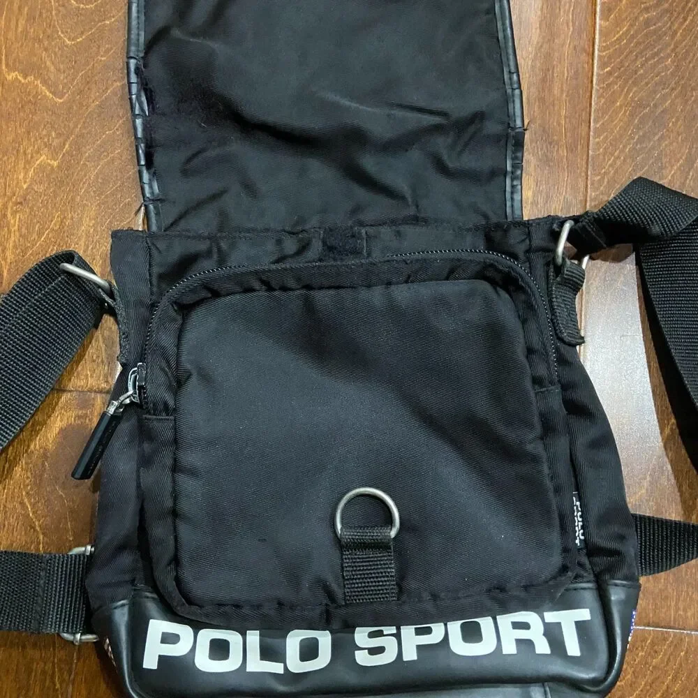 Polo Sport Ralph Lauren Vintage Crossbody Messenger Bag Black Unisex One Size